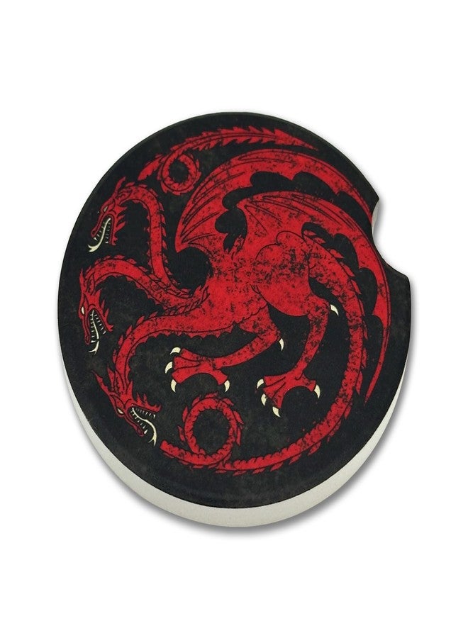 Elektroplate Officially Licensed Game of Thrones House Targaryen Red Dragon Auto Ceramic Coasters (2.6" Diameter) | Universal Fit Cars, Trucks, SUVs, and More | Absorbent Non-Slip Durable | Set of 2 - Image 5